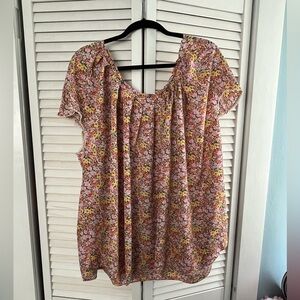 Lauren Conrad Flower Blouse Plus Size 4X
